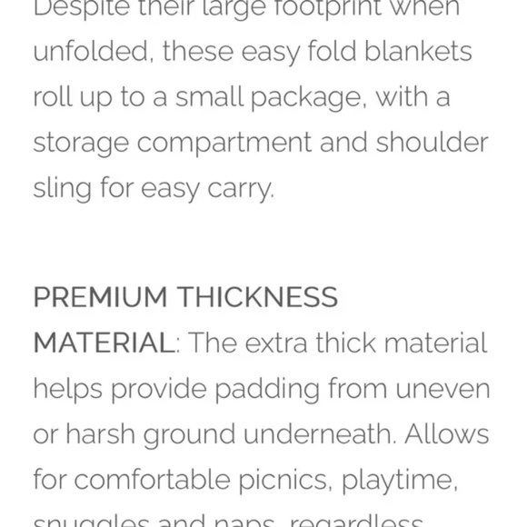 Addison Belle NEW SLING/CARRY BAG Gray Wildflower 5X7 outdoor picnic nap Blanket - Picture 4 of 5